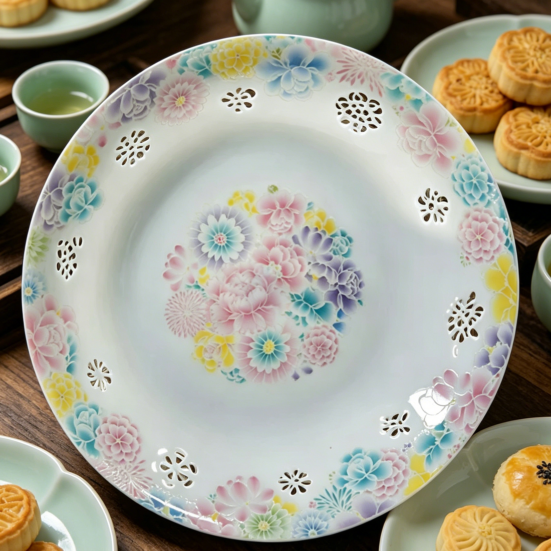 Exquisite Floral Plate