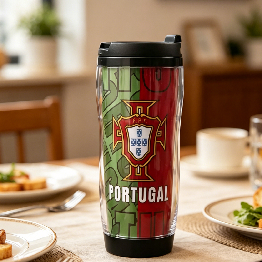 Portuguese National Football Team Insulated Travel Tumbler | 12oz Double-Wall Coffee Mug for Seleção Fans