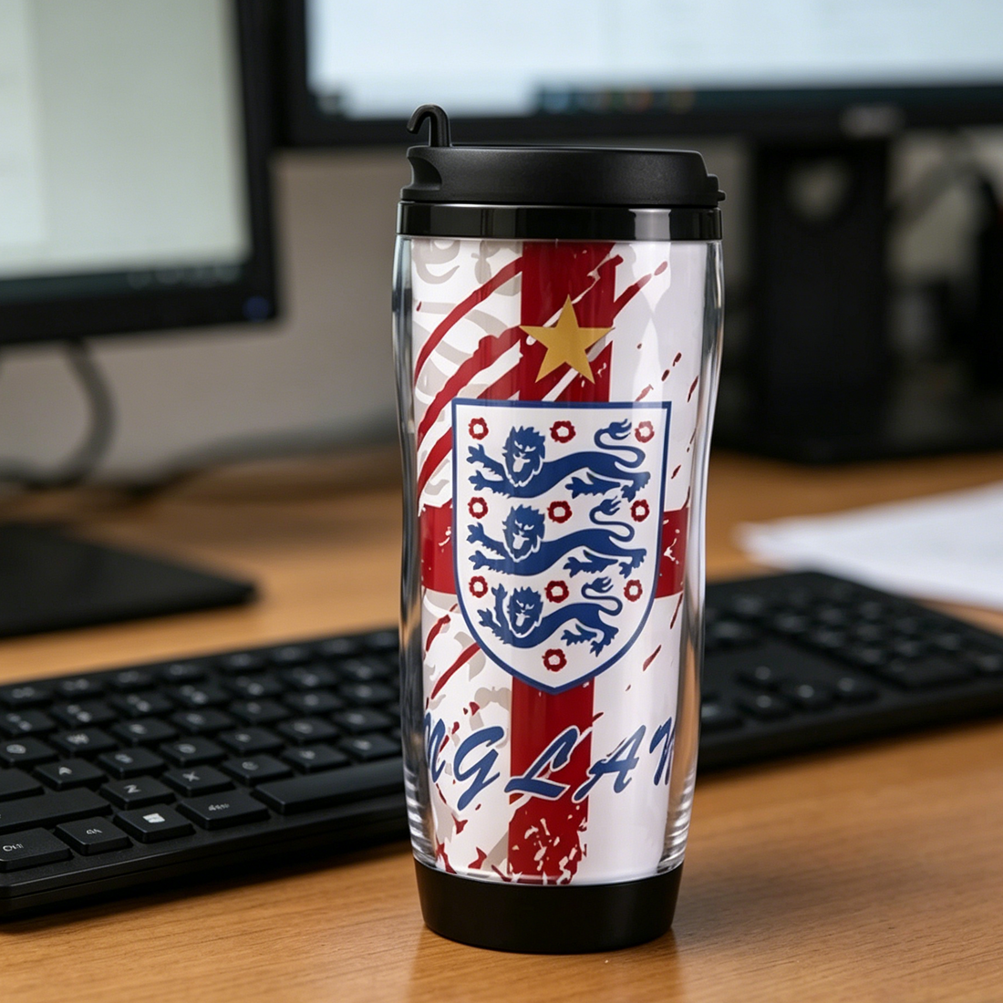 England National Football Team Insulated Travel Tumbler | 12oz Double-Wall Coffee Mug for Three Lions Fans
