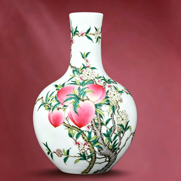 Famille Rose Nine Peaches Vase