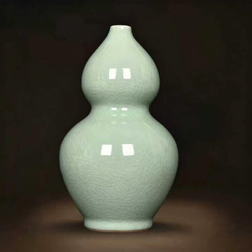Celadon Ice Crackle Gourd Vase