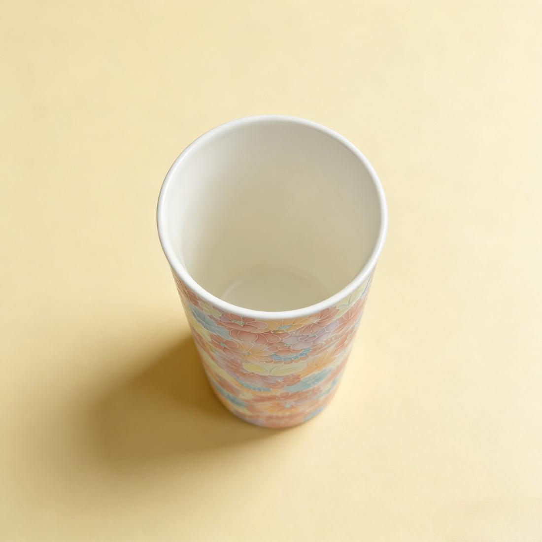 Handcrafted 3D Embossed Thousand Flower Porcelain Mug, Jingdezhen Artisan Floral Ceramic Cup - Style 02