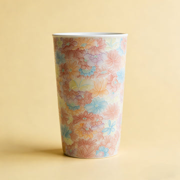 Style 02 - Handcrafted 3D Embossed Thousand Flower Porcelain Mug