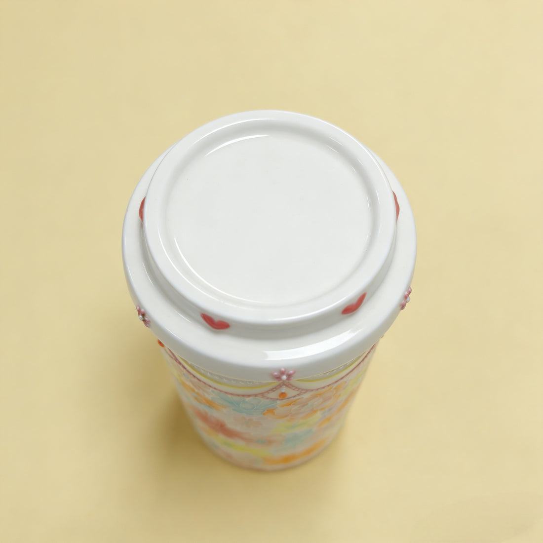 Handcrafted 3D Embossed Thousand Flower Porcelain Mug, Jingdezhen Artisan Floral Ceramic Cup - Style 03