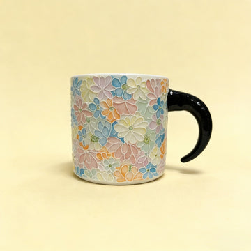 Style 07 - Artisan 3D Embossed Thousand Flower Porcelain Mug