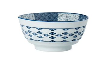 Blue & White Multi-Pattern Porcelain Bowl