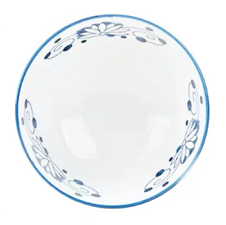 Blue &amp; White Lotus Pattern Porcelain Bowl
