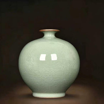 Celadon Ice Crackle Pomegranate Vase
