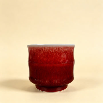 Lang Hong Red Glaze Bamboo Joint Tea Cup