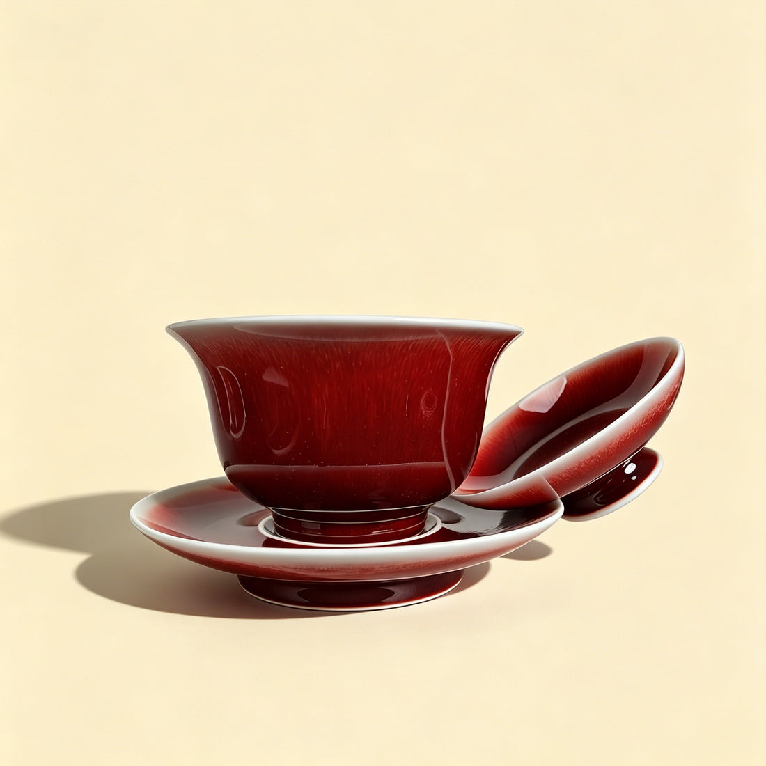 Jingdezhen Langhong Glaze Sancai Gaiwan - Handmade Chinese Gongfu Tea Set