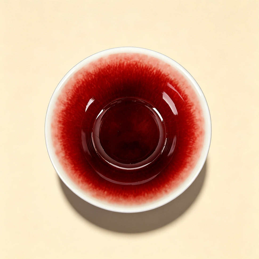 Lang Hong Red Porcelain Hand-Pressing Tea Cup