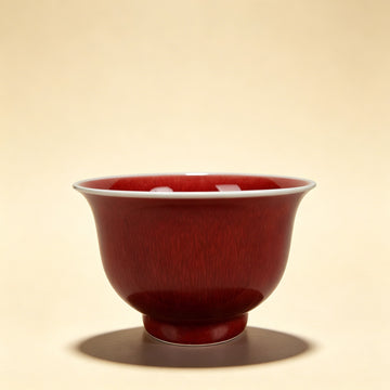 Lang Hong Red Porcelain Hand-Pressing Tea Cup