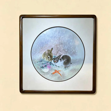 Rabbits & Vegetables Chinese Ceramic Wall Art